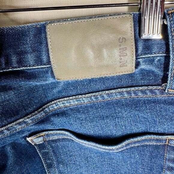 S.M.N Denim The Finn Tapered Slim Jeans Men's 32 Japanese Selvedge USA Dark Blue - Picture 8 of 15